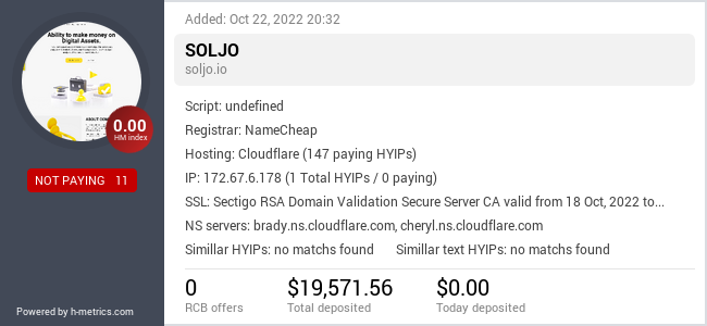 Onic.top info about soljo.io