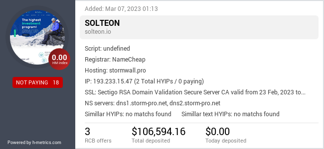 Onic.top info about solteon.io