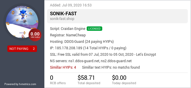Onic.top info about sonik-fast.shop