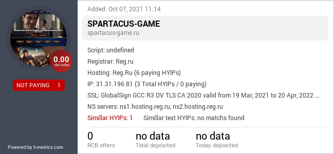 HYIPLogs.com widget for spartacus-game.ru