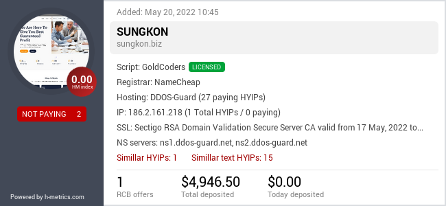 HYIPLogs.com widget for sungkon.biz