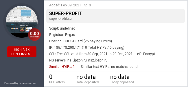 HYIPLogs.com widget for super-profit.su