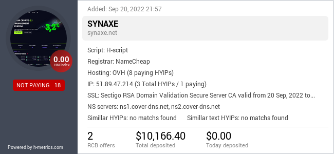 Onic.top info about synaxe.net