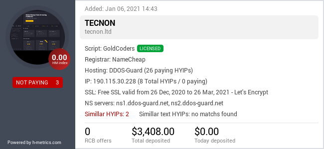 Onic.top info about tecnon.ltd