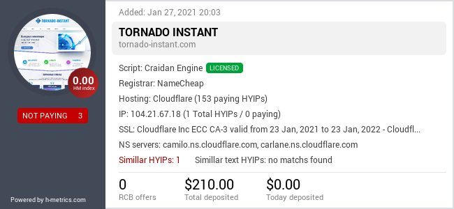 Onic.top info about tornado-instant.com