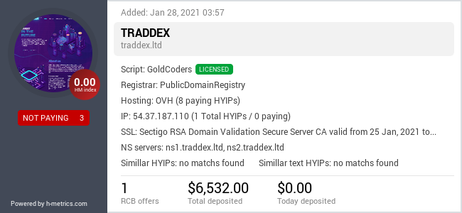 Onic.top info about traddex.ltd