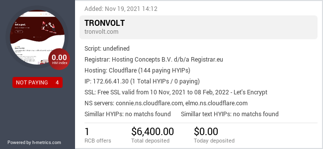 Onic.top info about tronvolt.com