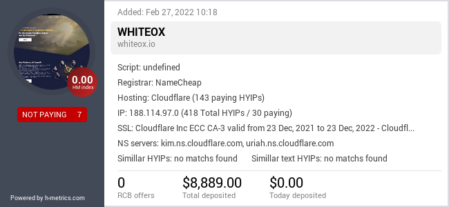 Onic.top info about whiteox.io