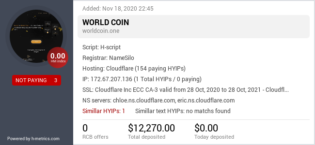 Onic.top info about worldcoin.one