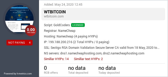 HYIPLogs.com widget for wtbitcoin.com