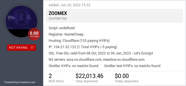 Onic.top info about zoomex.top